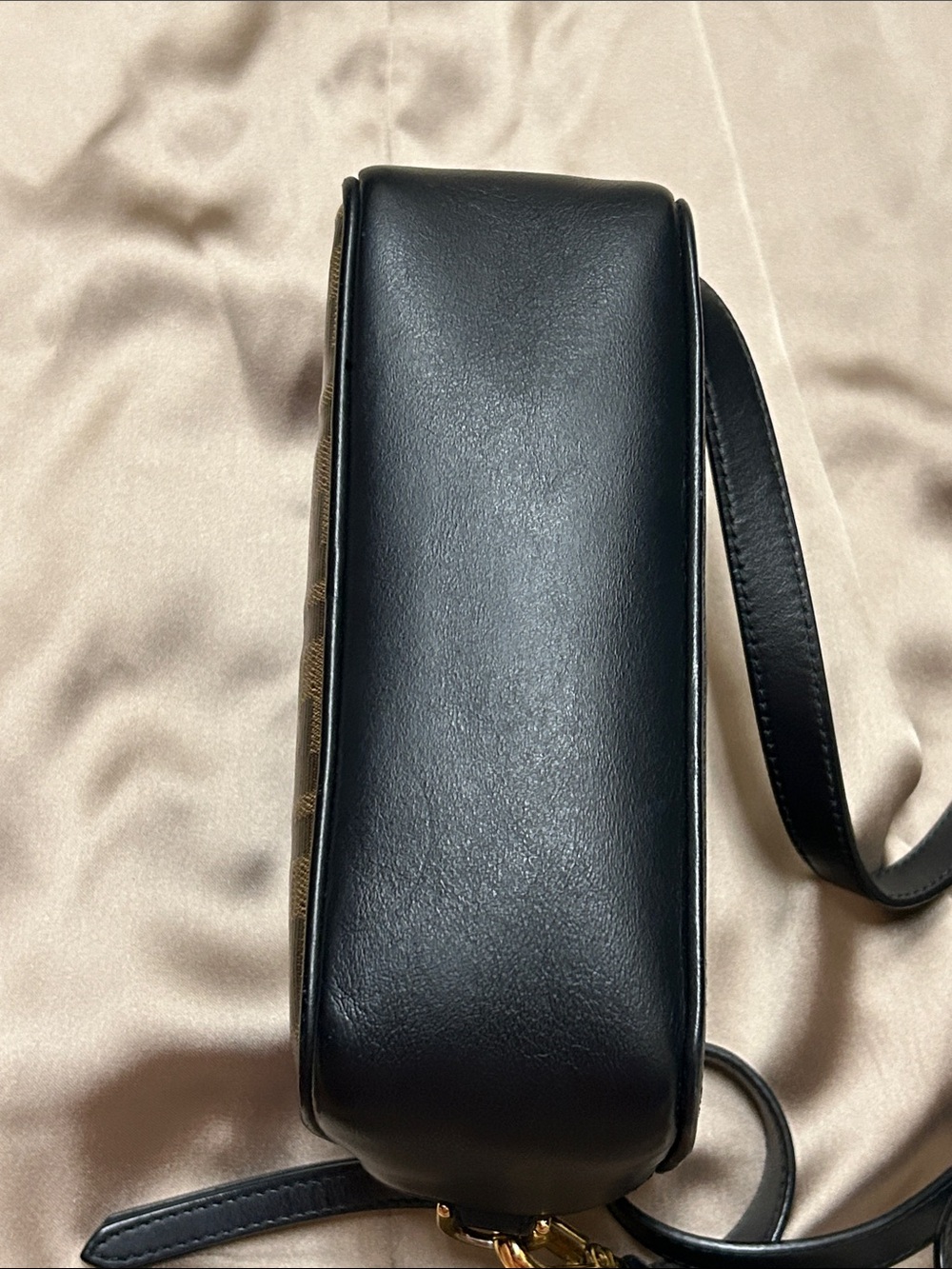 Fendi Brown Zucca Canvas Crossbody with Black Leather Trim - Picture 6 of 7